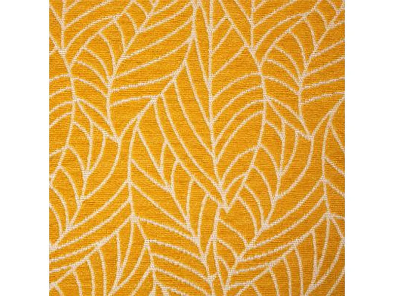 Fauteuil en Bois et Tissu Chenille Jaune moutarde