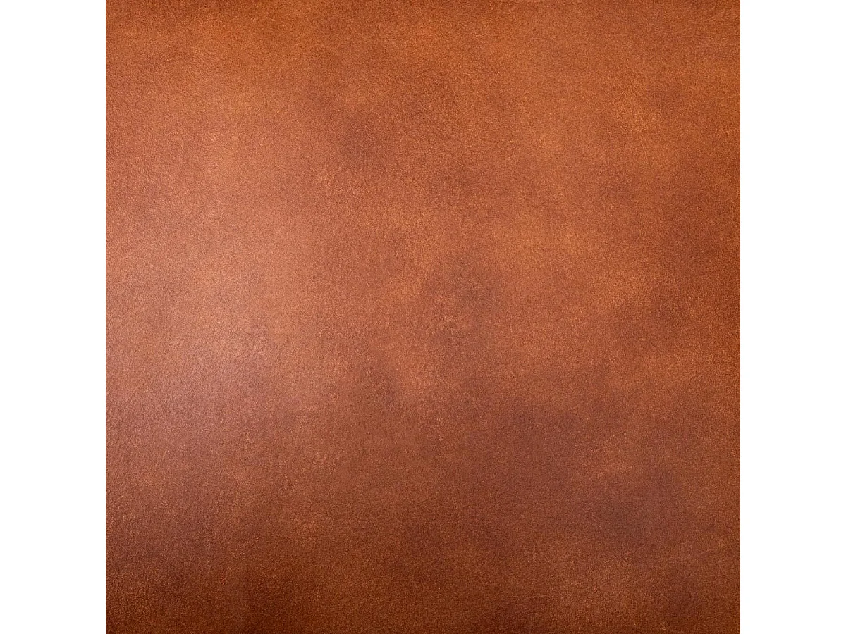 Fauteuil rétro industriel  en Cuir Cognac et Structure en Métal Noir
