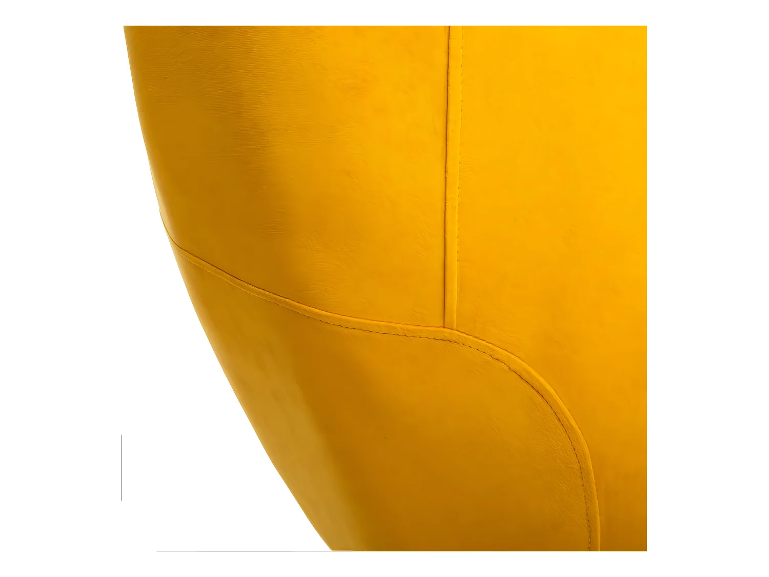 Fauteuil en Velours Moutarde plissé et pieds en métal doré