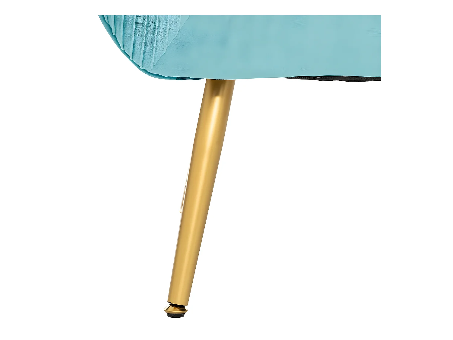 Fauteuil en Velours Vert jade plissé et pieds en métal doré