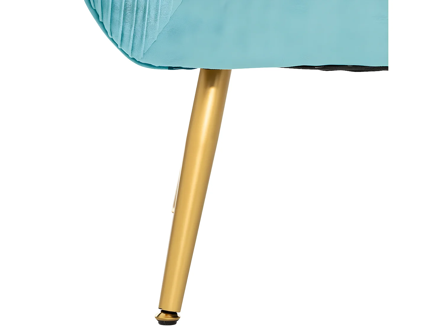 Fauteuil en Velours Vert jade plissé et pieds en métal doré