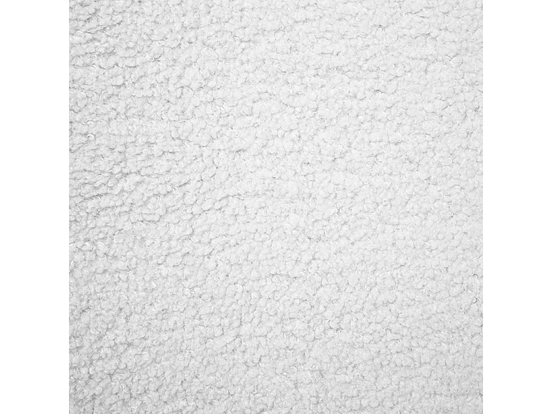 Fauteuil avec accoudoirs en Bois et Tissu blanc à bouclettes