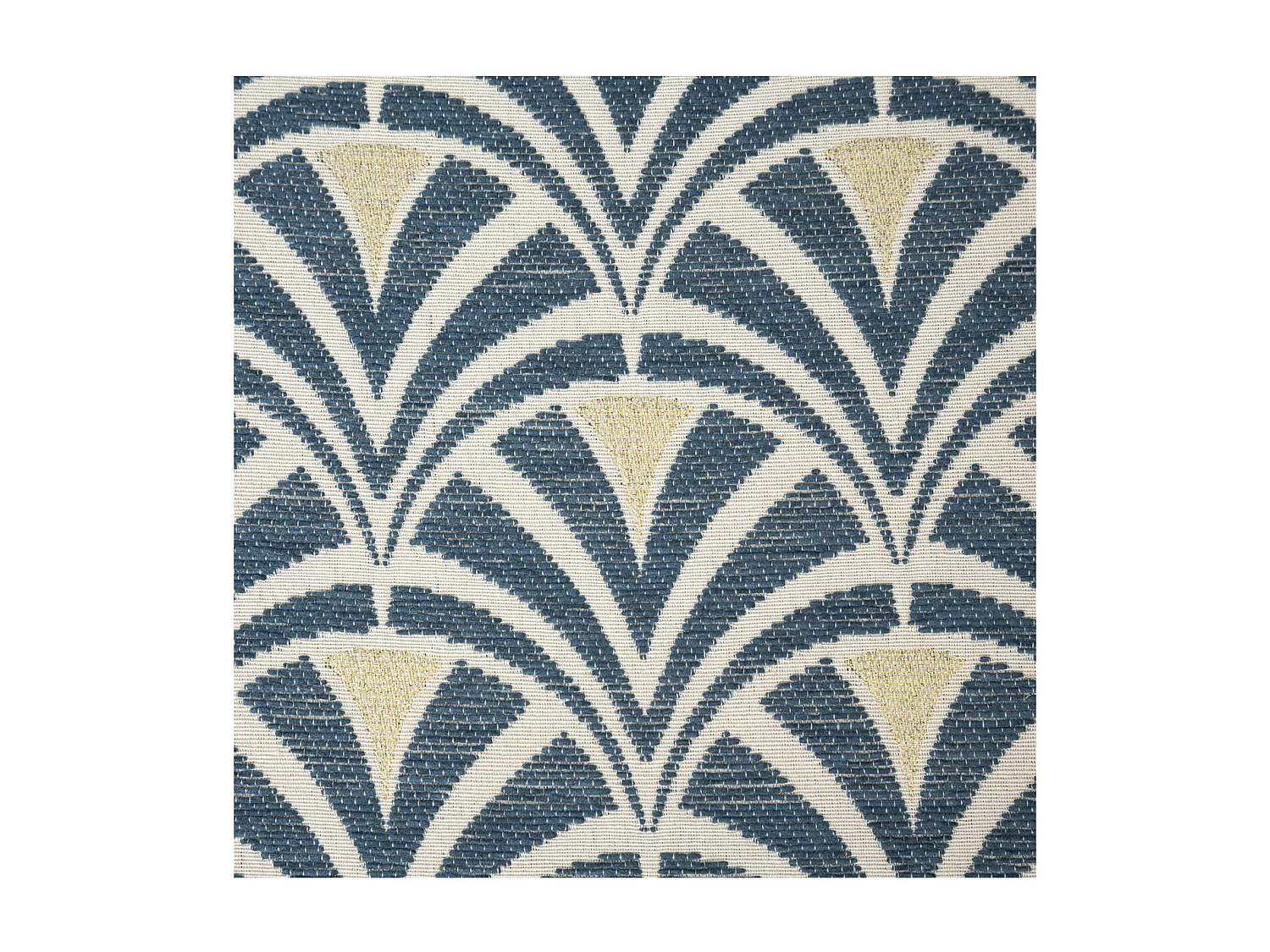 Fauteuil en Bois et Tissu Chenille Bleu et blanc