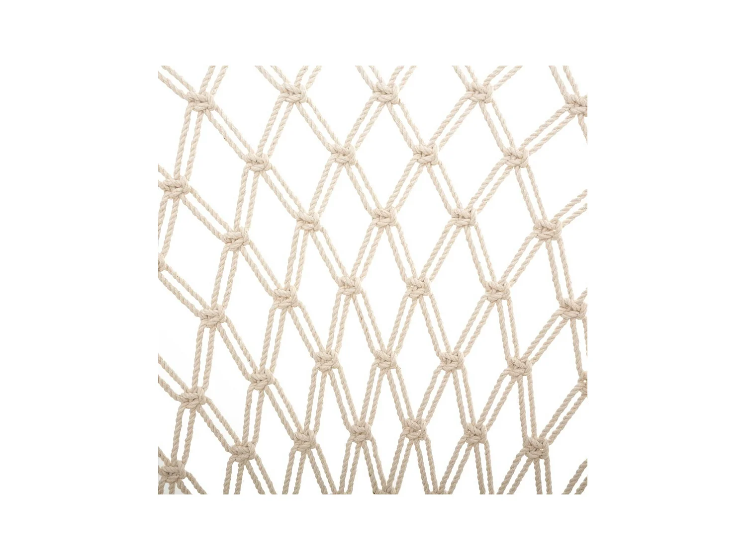 Fauteuil tressé en Coton Blanc cassé et pieds en Bois de Manguier