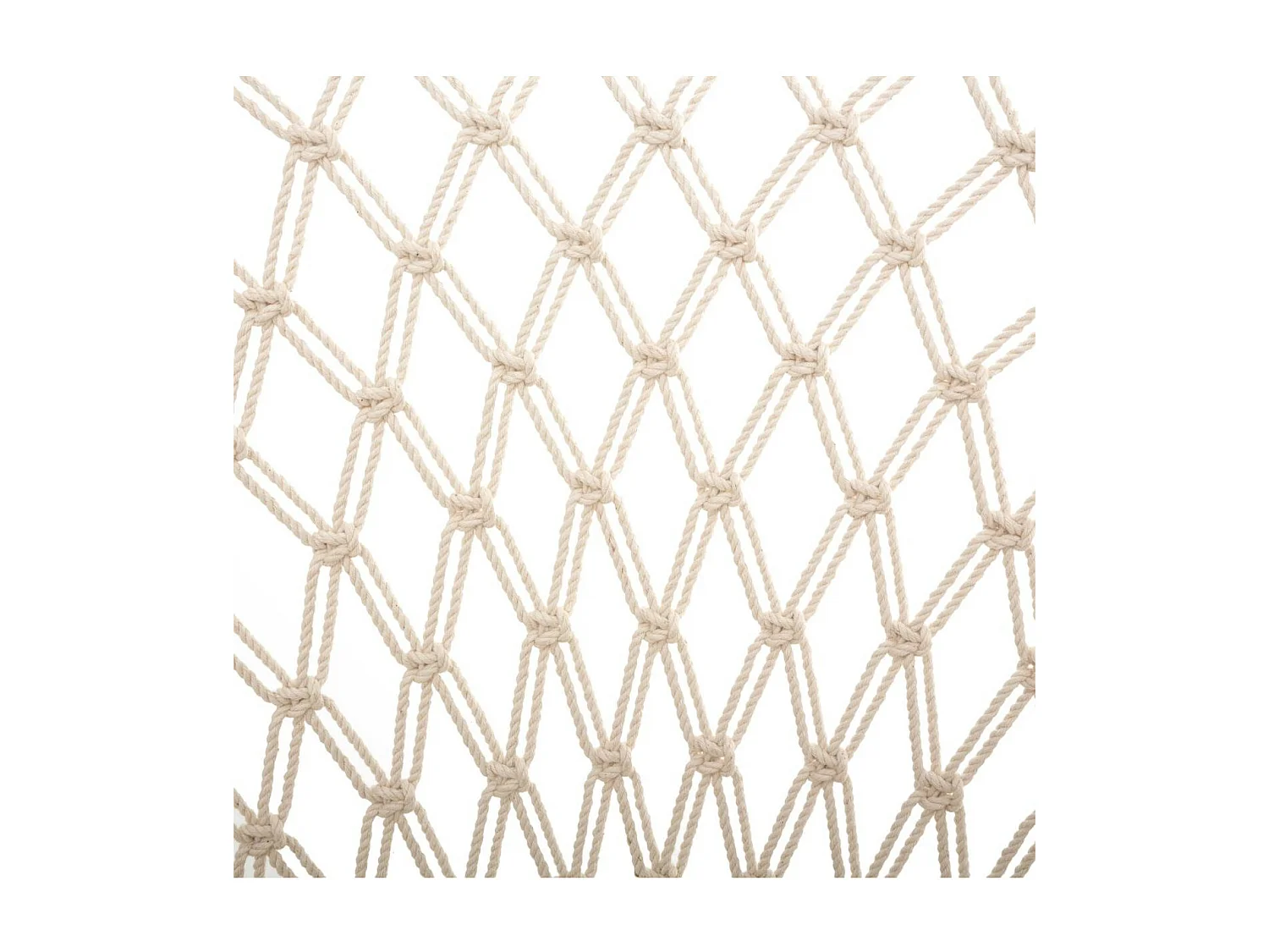 Fauteuil tressé en Coton Blanc cassé et pieds en Bois de Manguier