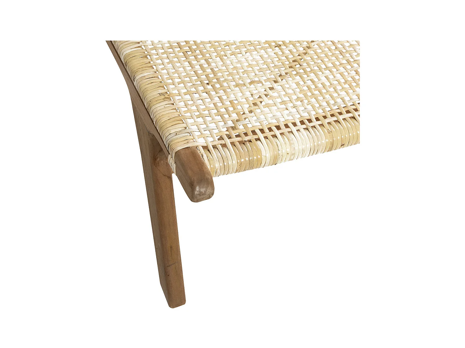 Fauteuil en Rotin et Teck