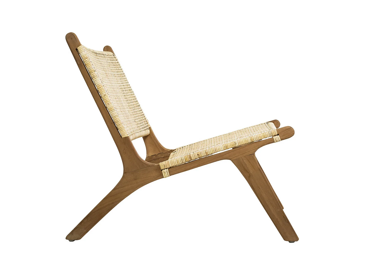 Fauteuil en Rotin et Teck