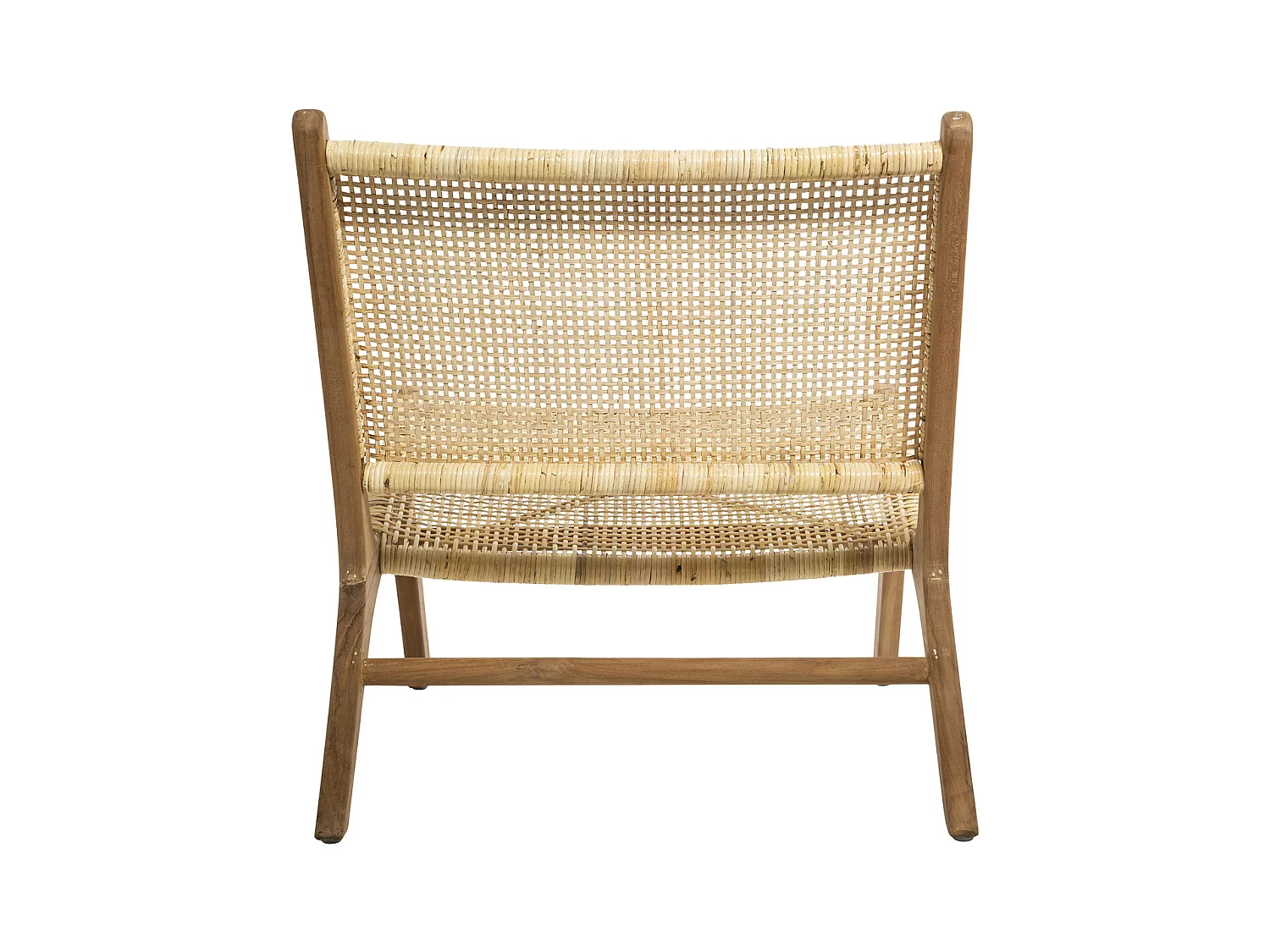 Fauteuil en Rotin et Teck