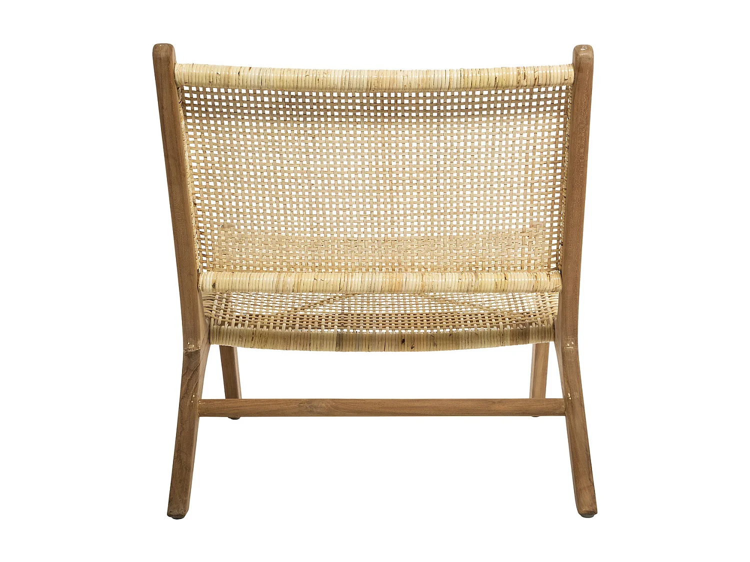 Fauteuil en Rotin et Teck