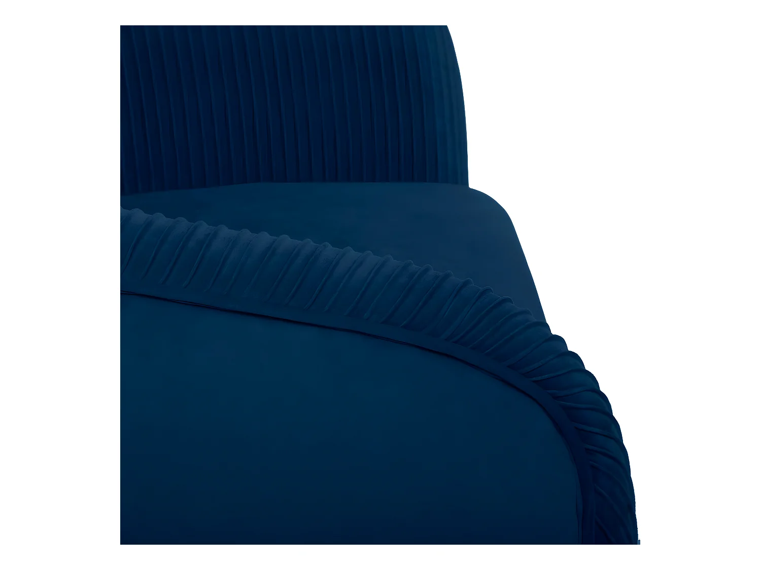 Fauteuil en Velours Bleu plissé et pieds en métal doré