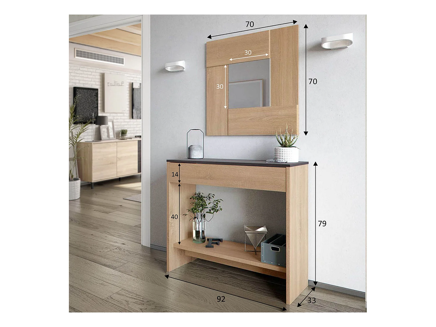 Eingangsmöbel Pablo 1 Schublade Eiche