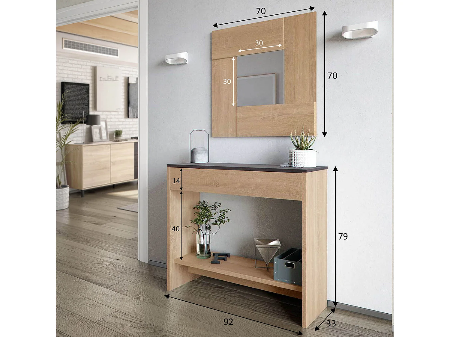 Eingangsmöbel Pablo 1 Schublade Eiche