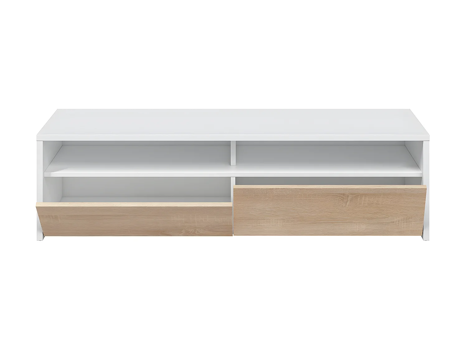 Tv-meubel Silva 2 deuren, wit en eiken, 130 cm breed