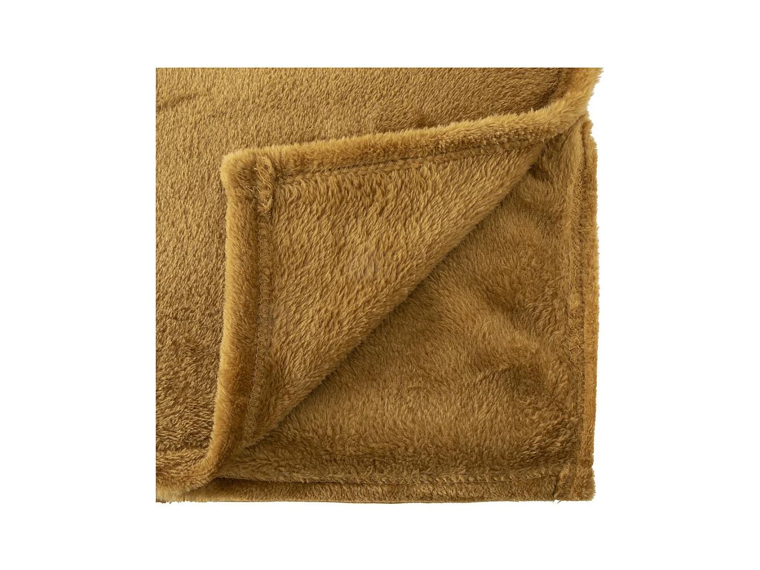 Plaid doux Jaune Mordoré 150 x 200 cm avec sac de rangement