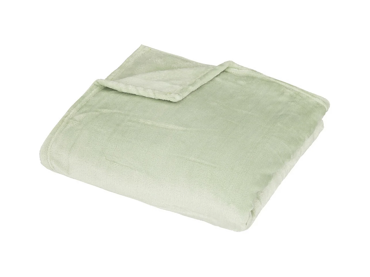 Plaid doux Vert Céladon 150 x 200 cm avec sac de rangement