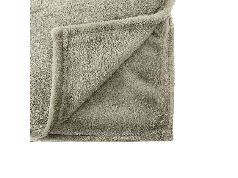 Plaid doux Beige 150 x 200 cm avec sac de rangement