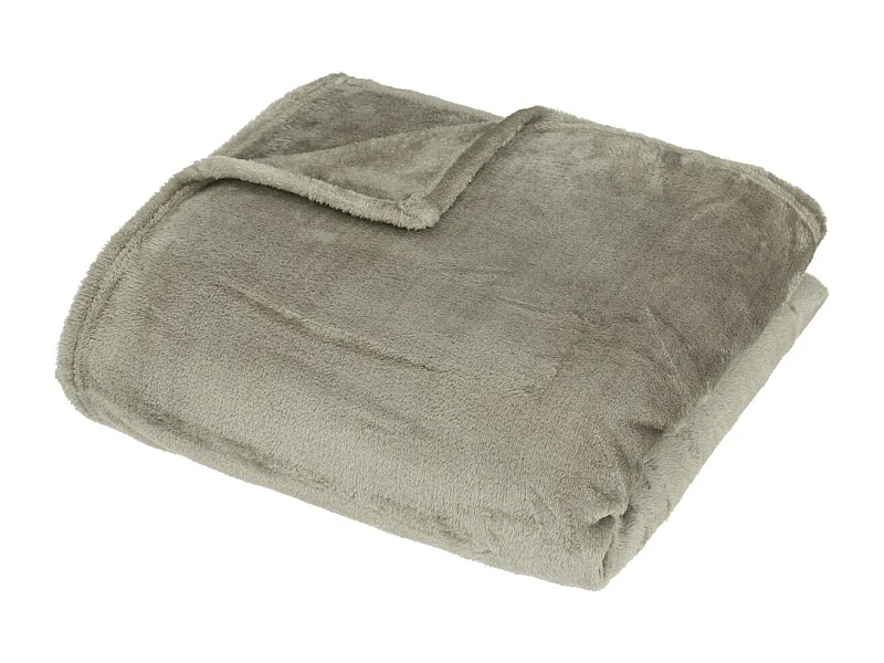 Plaid doux Beige 150 x 200 cm avec sac de rangement