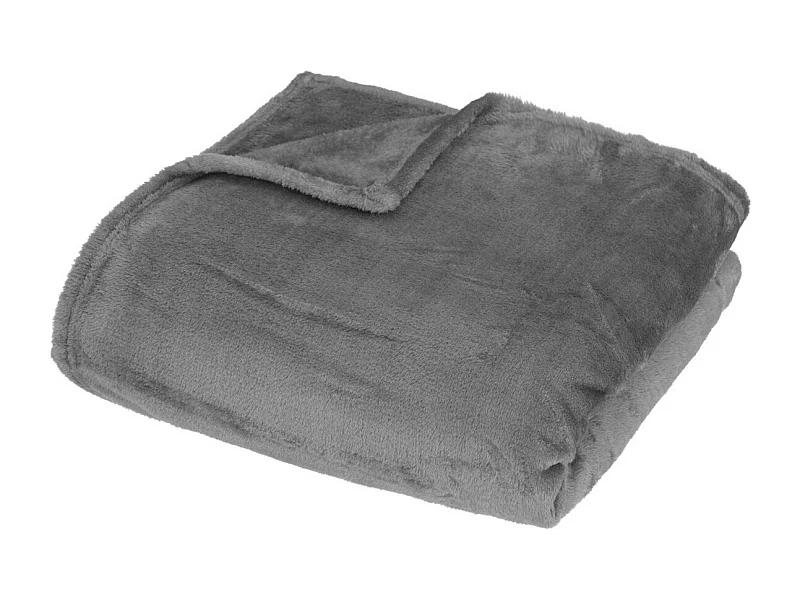 Plaid doux Gris Foncé 150 x 200 cm avec sac de rangement