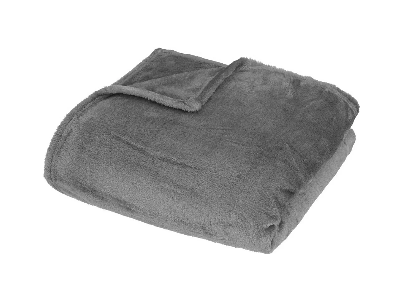 Plaid doux Gris Foncé 150 x 200 cm avec sac de rangement