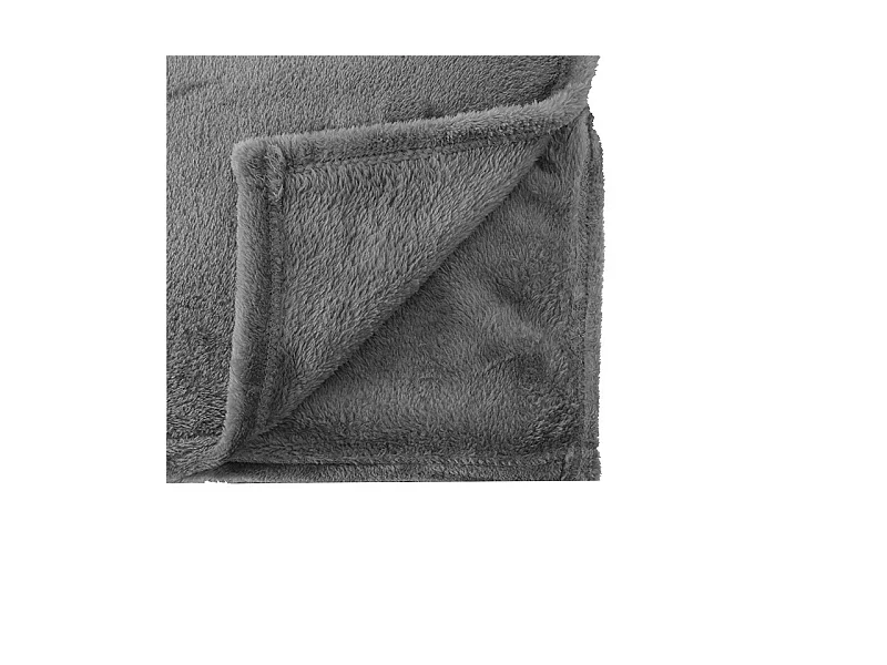 Plaid doux Gris Foncé 150 x 200 cm avec sac de rangement