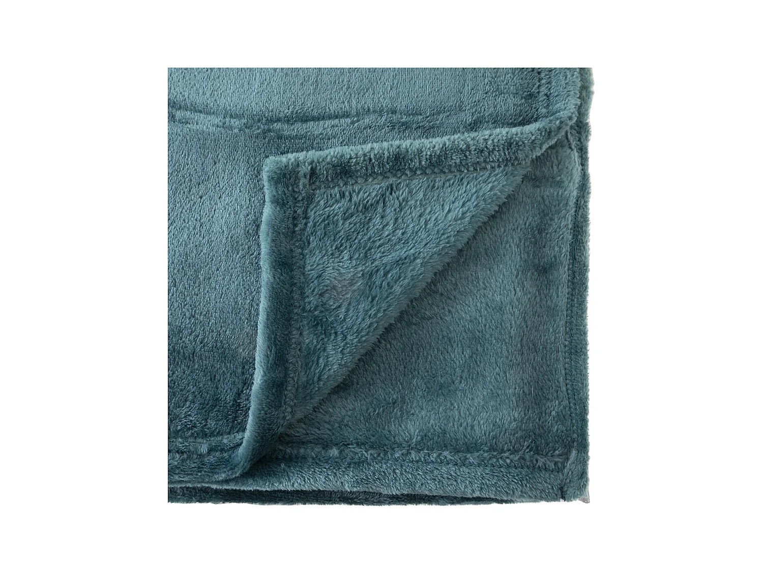 Plaid doux Bleu Canard150 x 200 cm avec sac de rangement