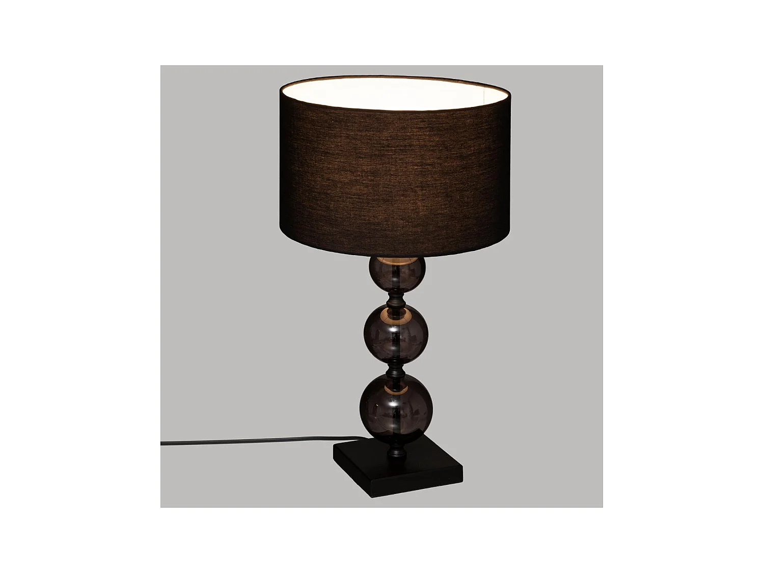 Lampe à poser en Verre Noir H 52 cm