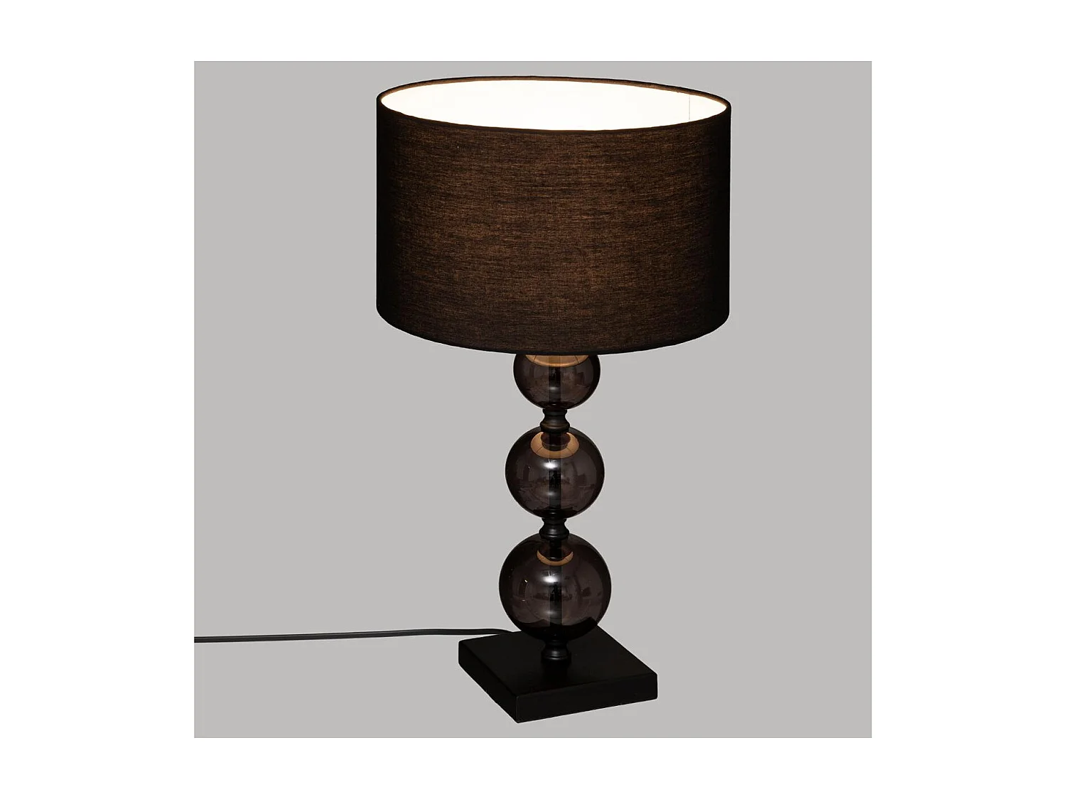 Lampe à poser en Verre Noir H 52 cm