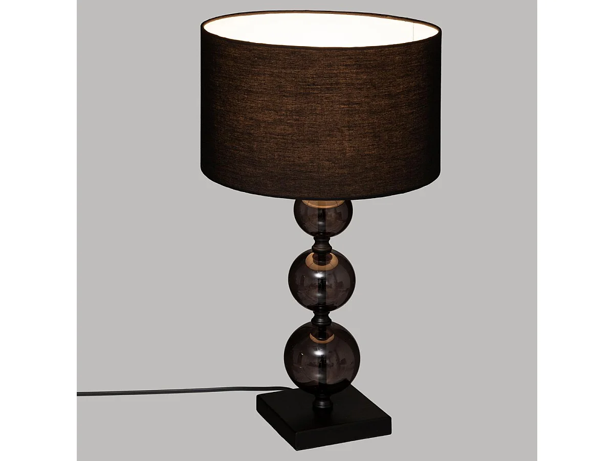 Lampe à poser en Verre Noir H 52 cm
