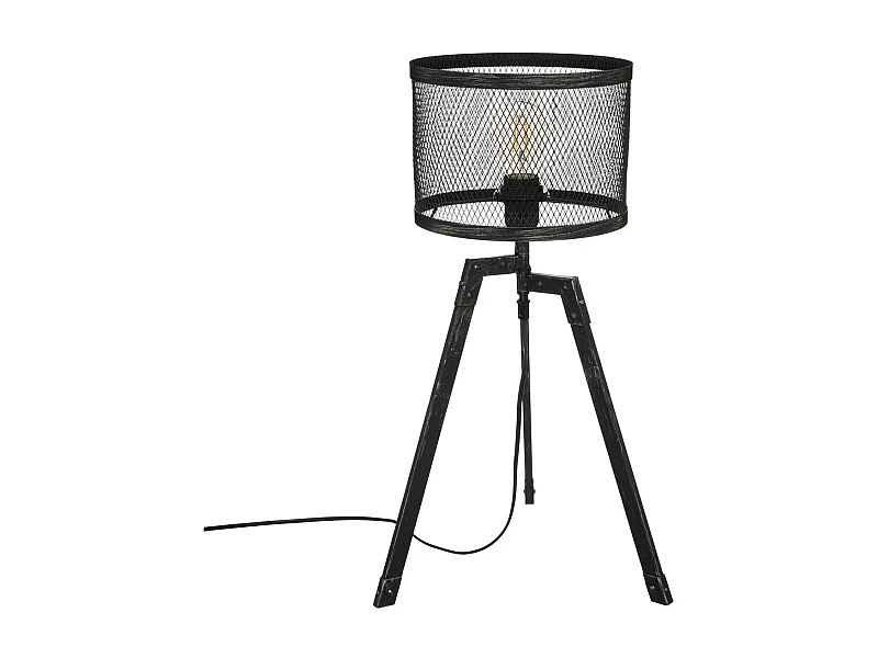 Lampe Trépied en Métal Noir industriel design Vintage H 56 cm