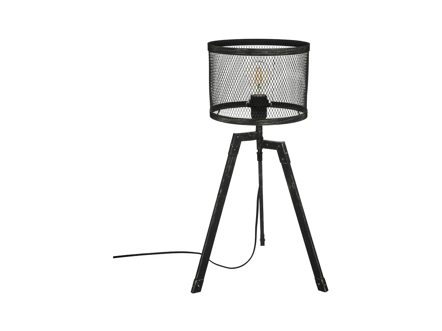 Lampe Trépied en Métal Noir industriel design Vintage H 56 cm