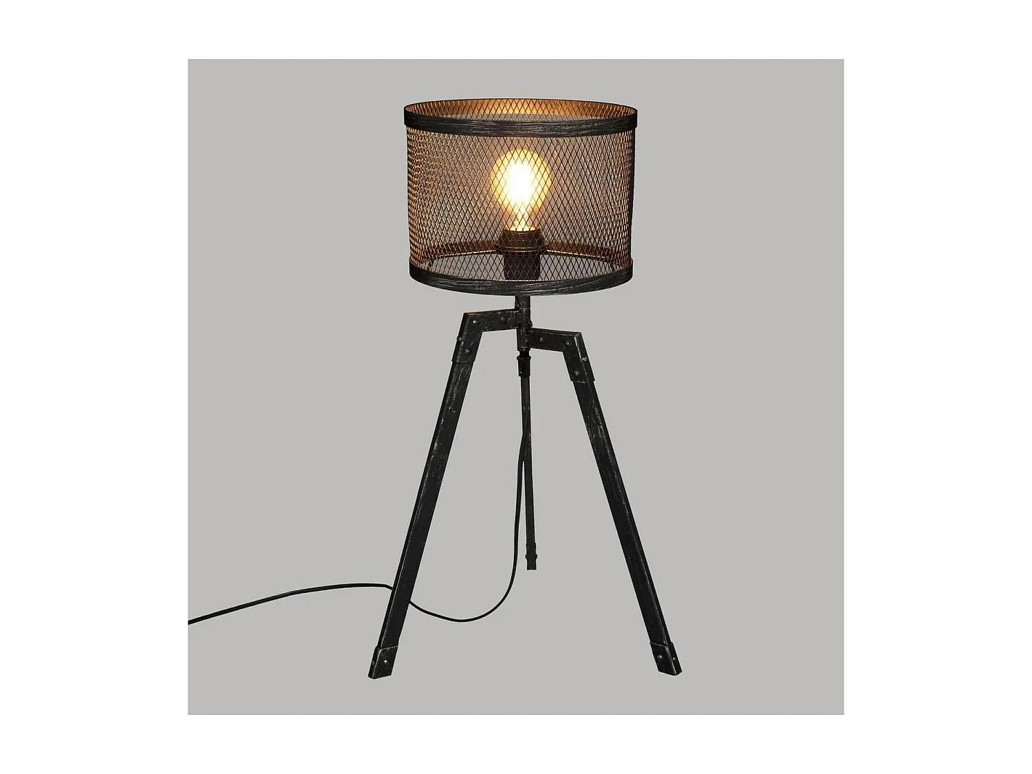 Lampe Trépied en Métal Noir industriel design Vintage H 56 cm