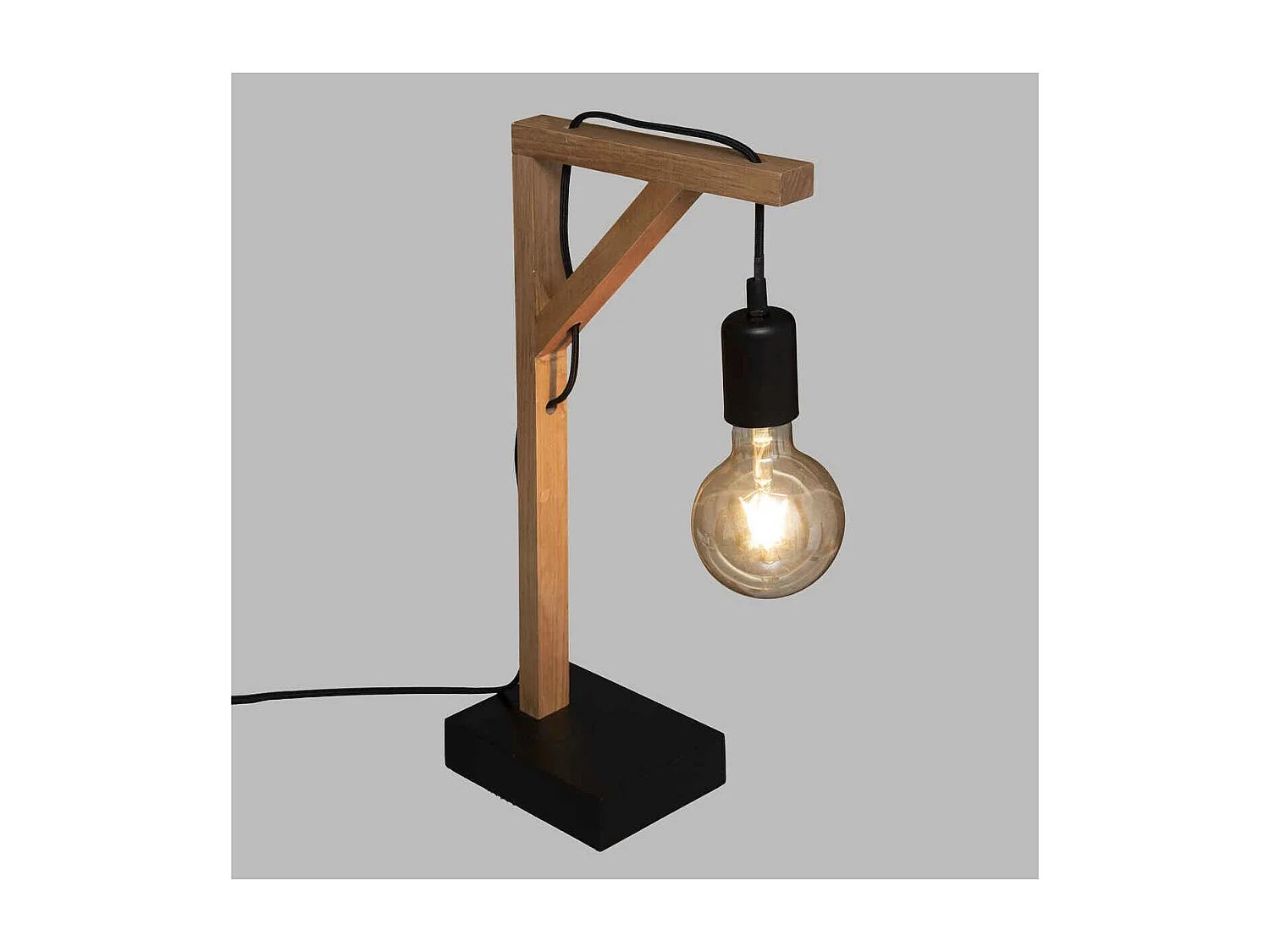 Lampe à poser en Bois de Pin H 46 cm