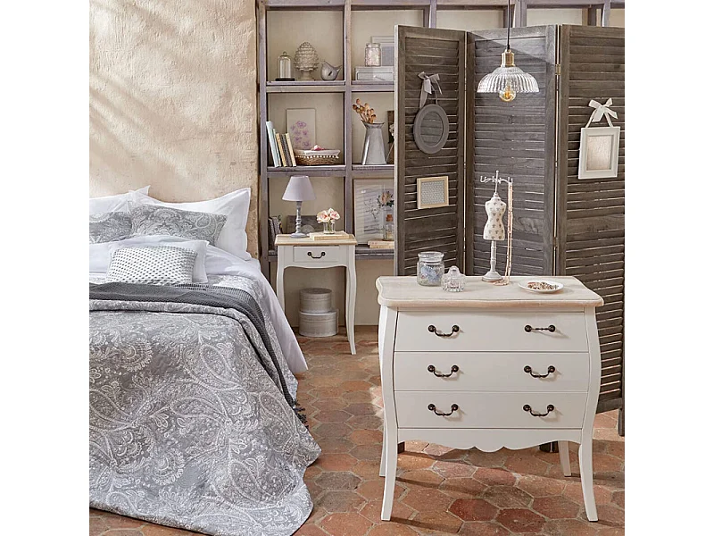 Lampe à poser en Bois Taupe patiné H 35 cm