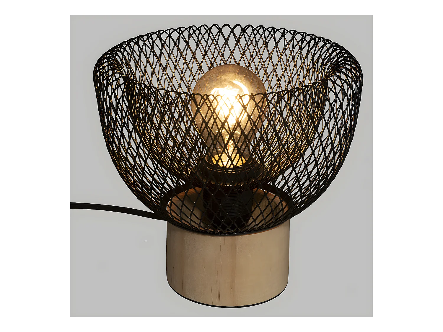 Lampe à poser en Métal et Bois D 20 cm