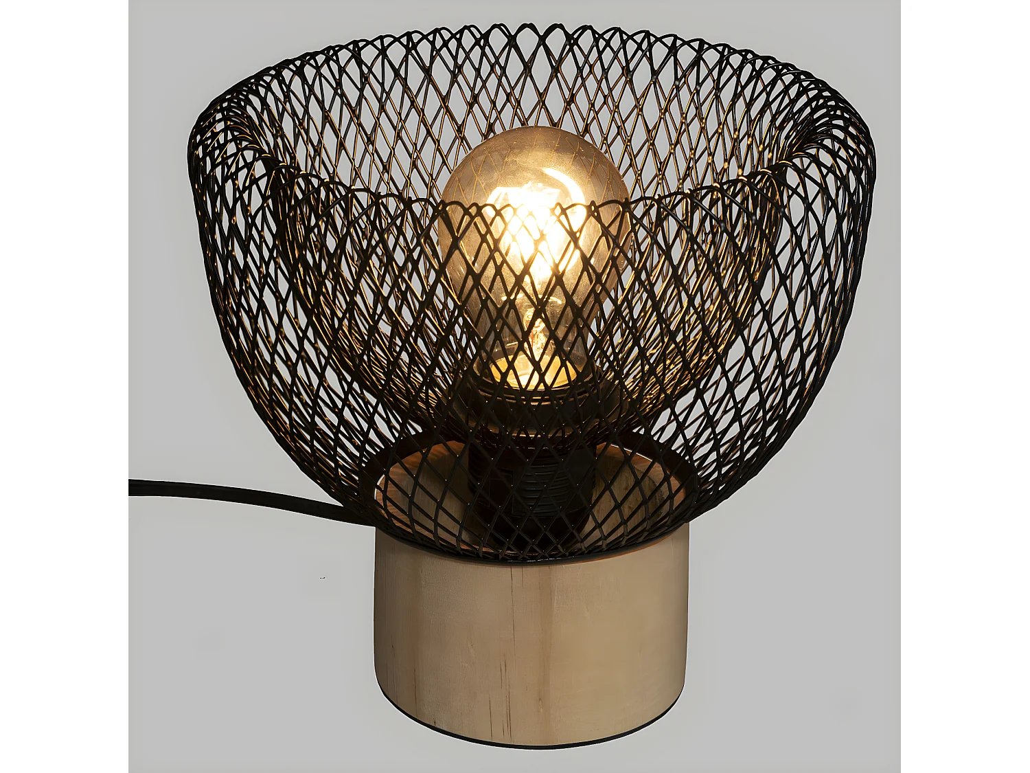 Lampe à poser en Métal et Bois D 20 cm