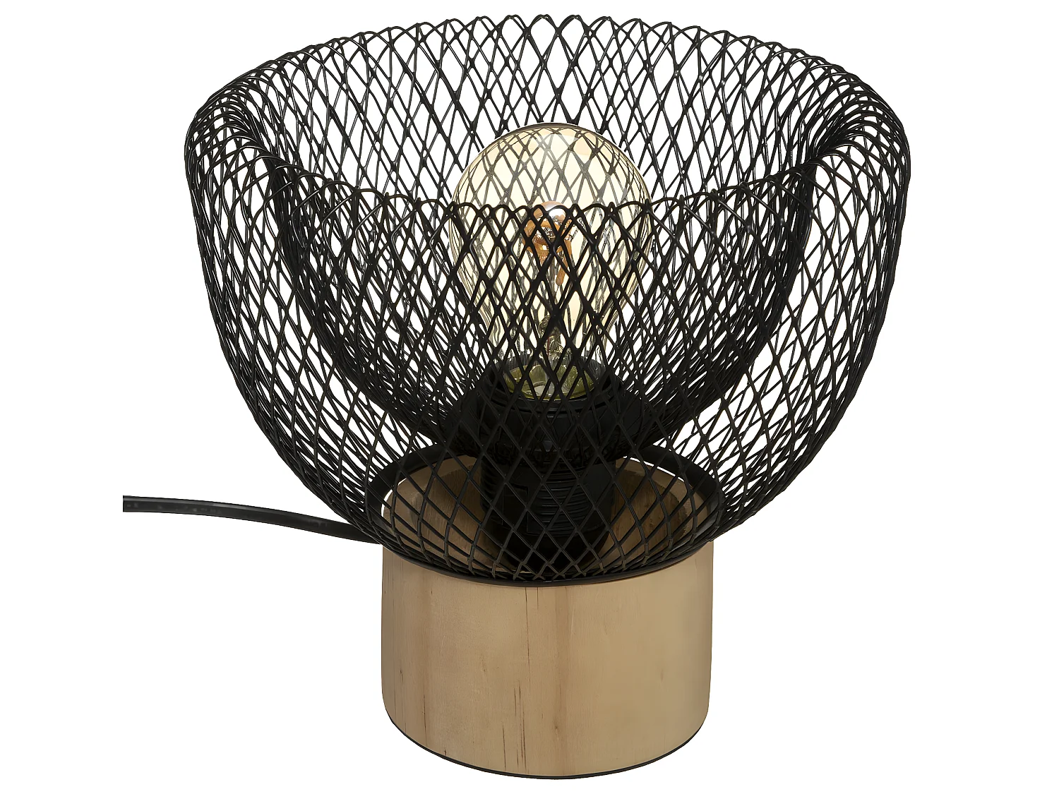 Lampe à poser en Métal et Bois D 20 cm