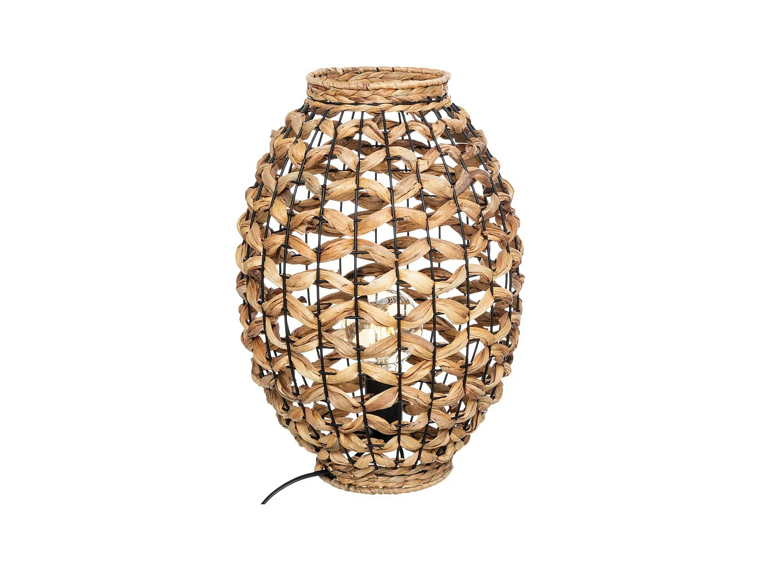 Lampe à poser en Jacinthe naturel H 40 cm