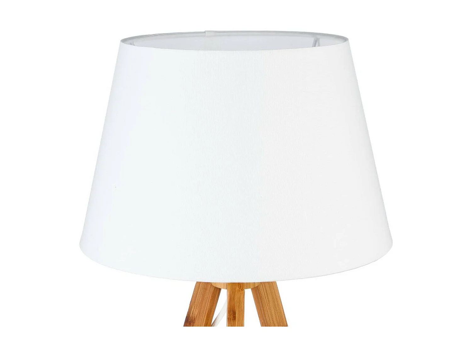 Lampe à poser Pied en Bambou et Abat-jour Blanc H 55 cm