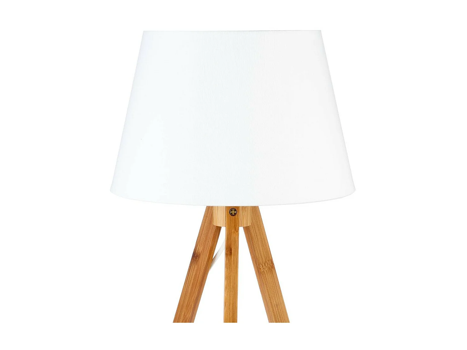Lampe à poser Pied en Bambou et Abat-jour Blanc H 55 cm