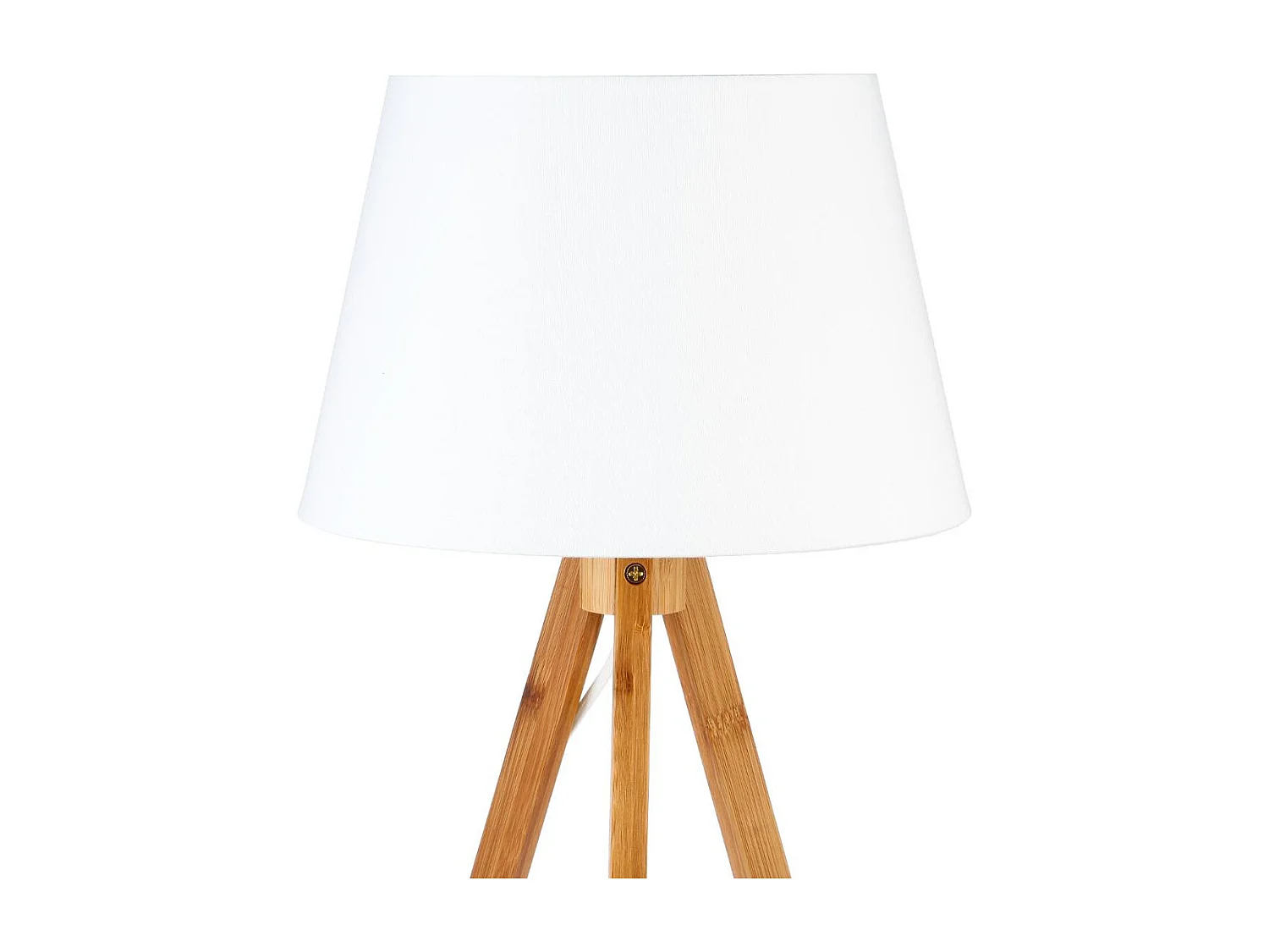 Lampe à poser Pied en Bambou et Abat-jour Blanc H 55 cm