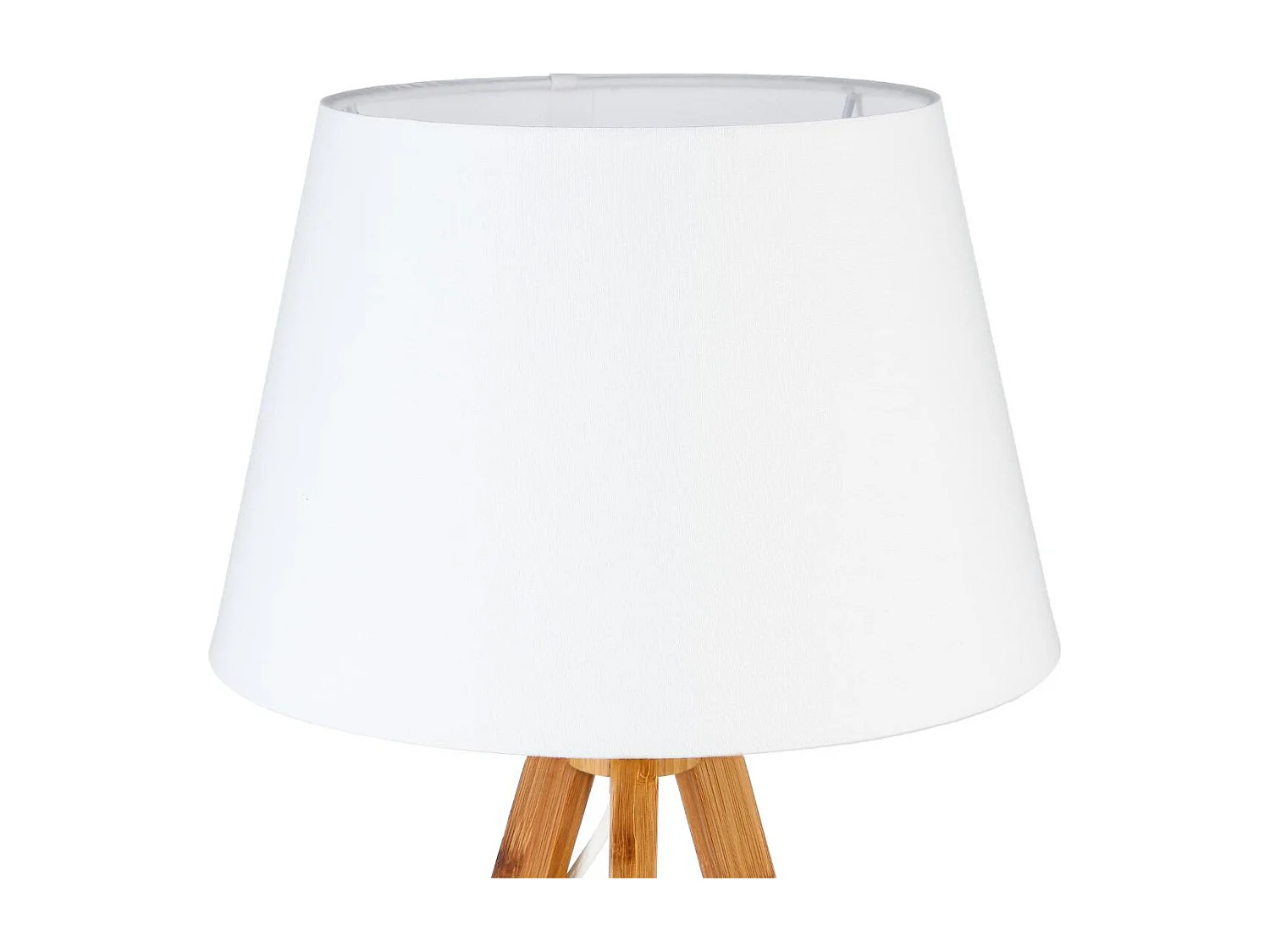 Lampe à poser Pied en Bambou et Abat-jour Blanc H 55 cm