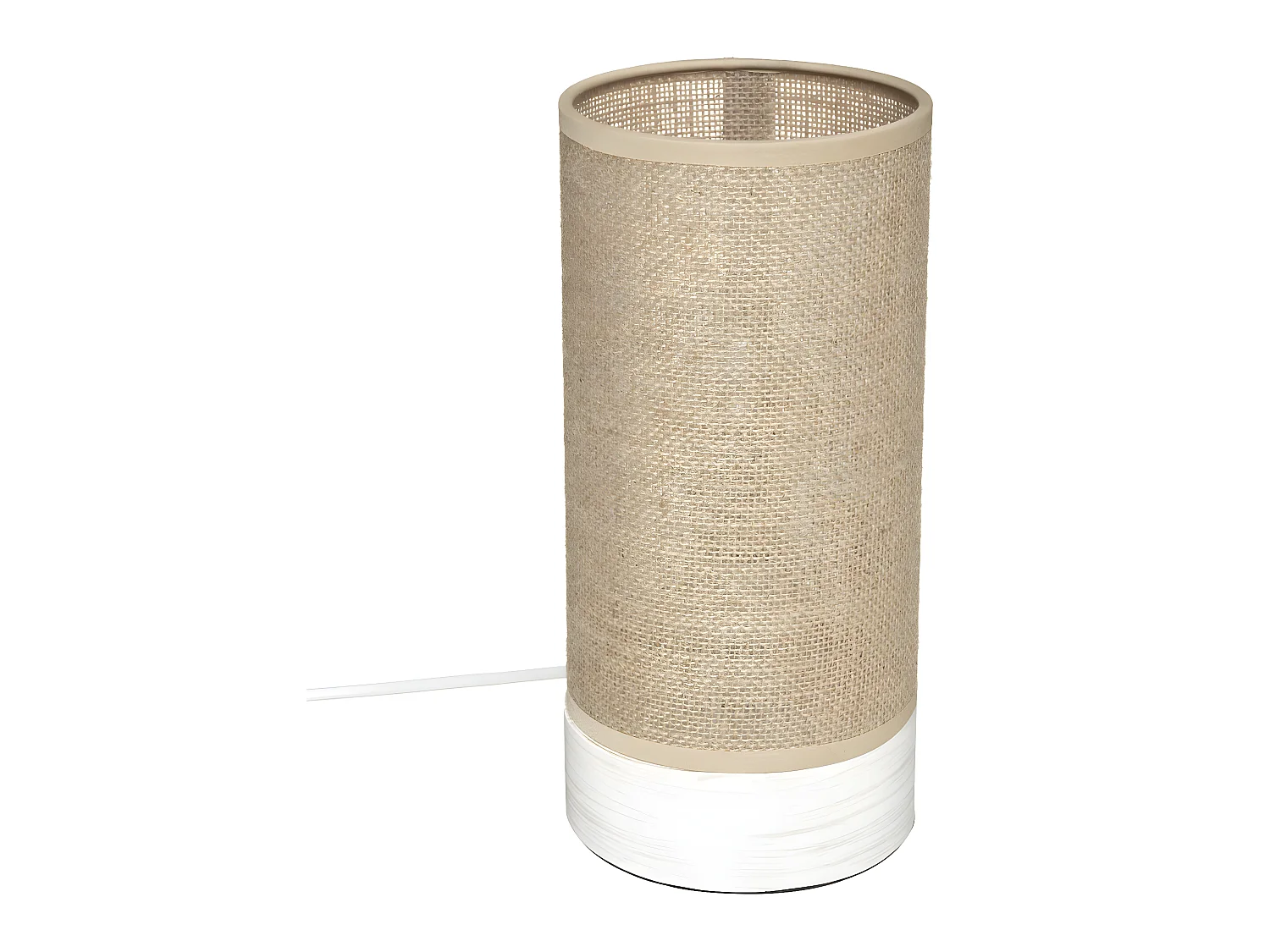 Lampe à poser en Bois et Lin H 27 cm