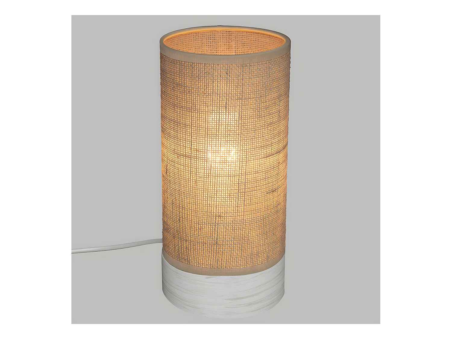 Lampe à poser en Bois et Lin H 27 cm