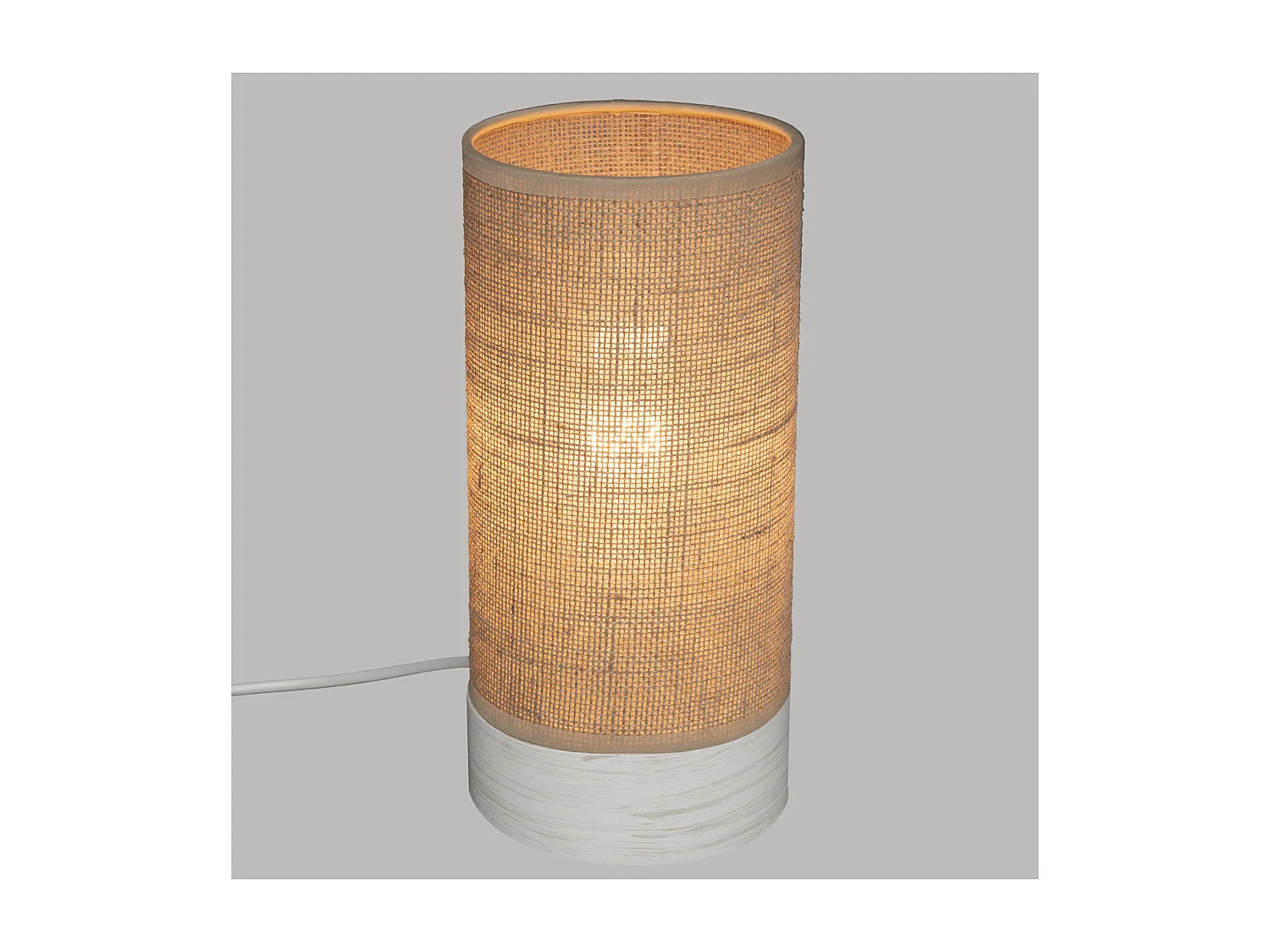 Lampe à poser en Bois et Lin H 27 cm