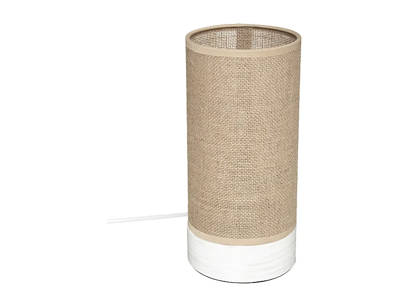 Lampe à poser en Bois et Lin H 27 cm