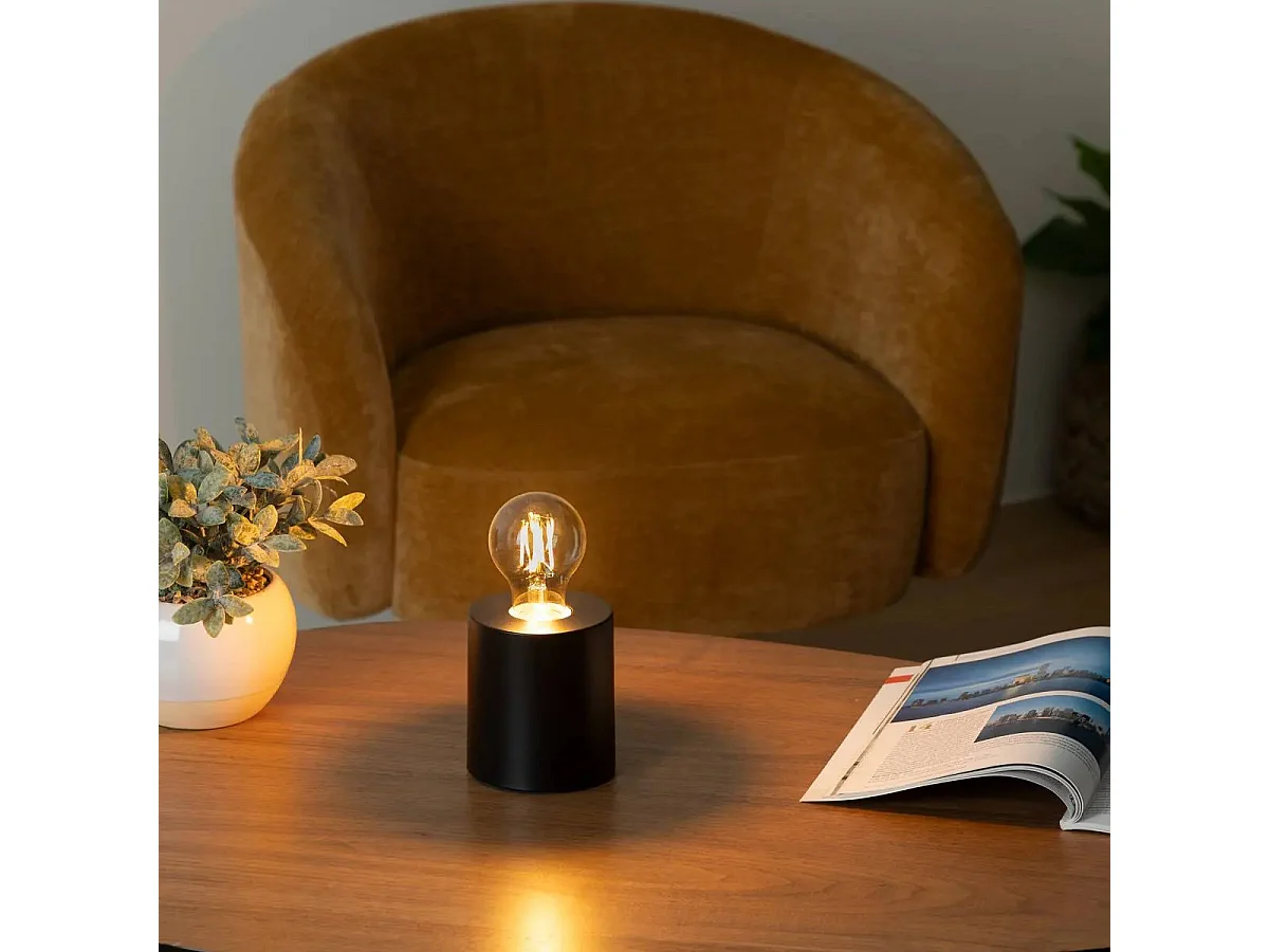 Lampe Socle en métal Noir H 10.5 cm