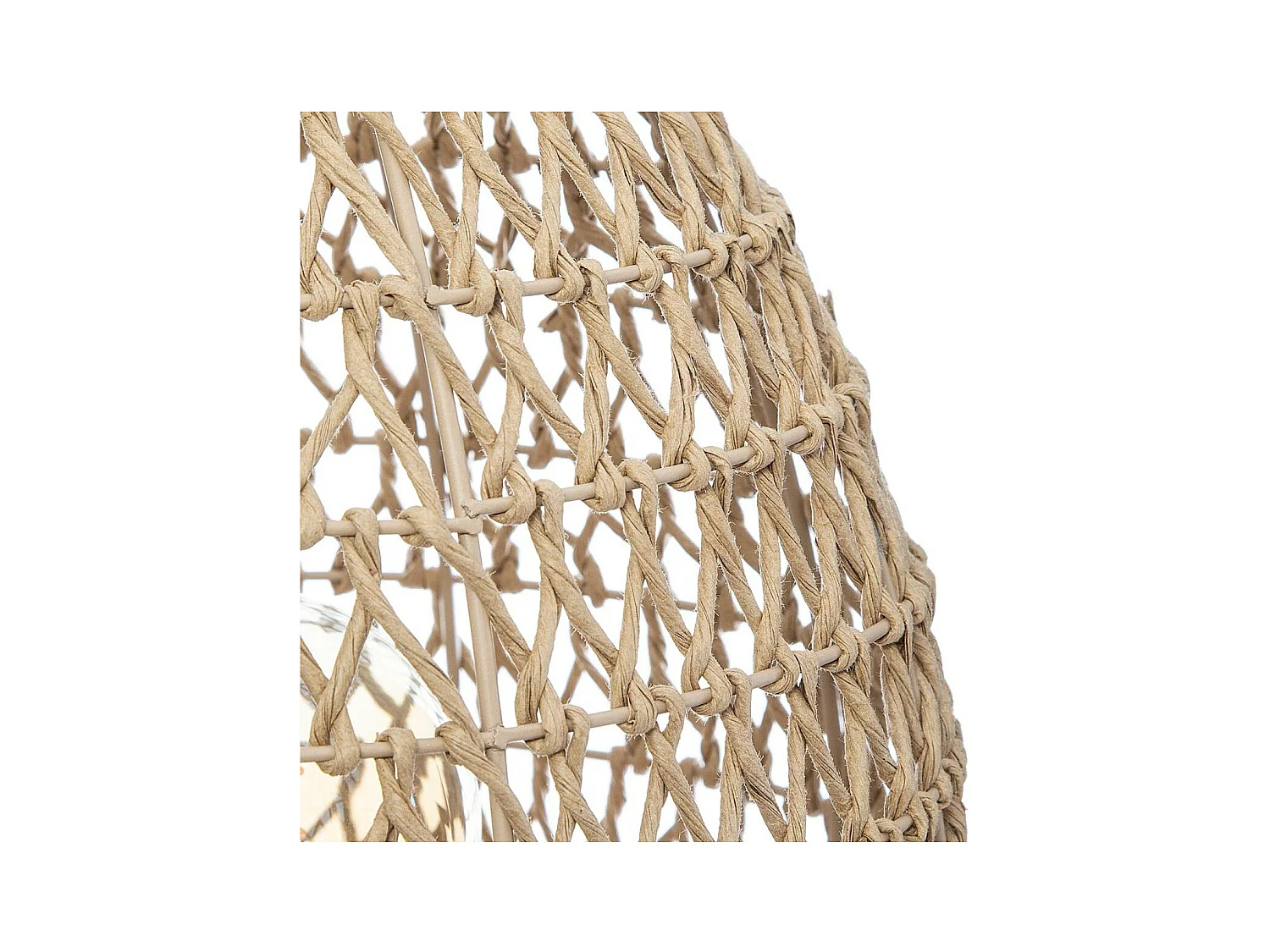 Lampe a poser en métal et papier - H 35,5 cm - Beige