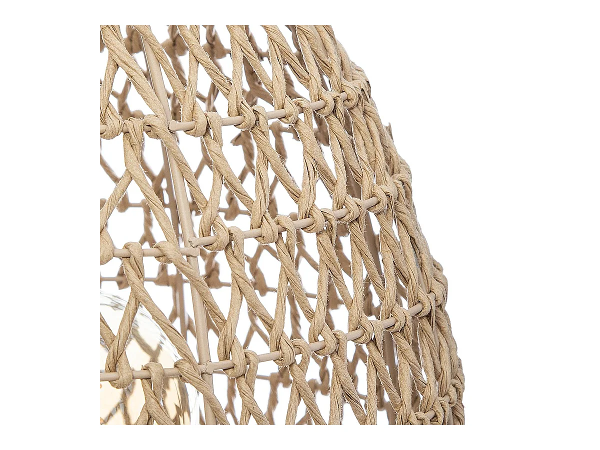 Lampe a poser en métal et papier - H 35,5 cm - Beige