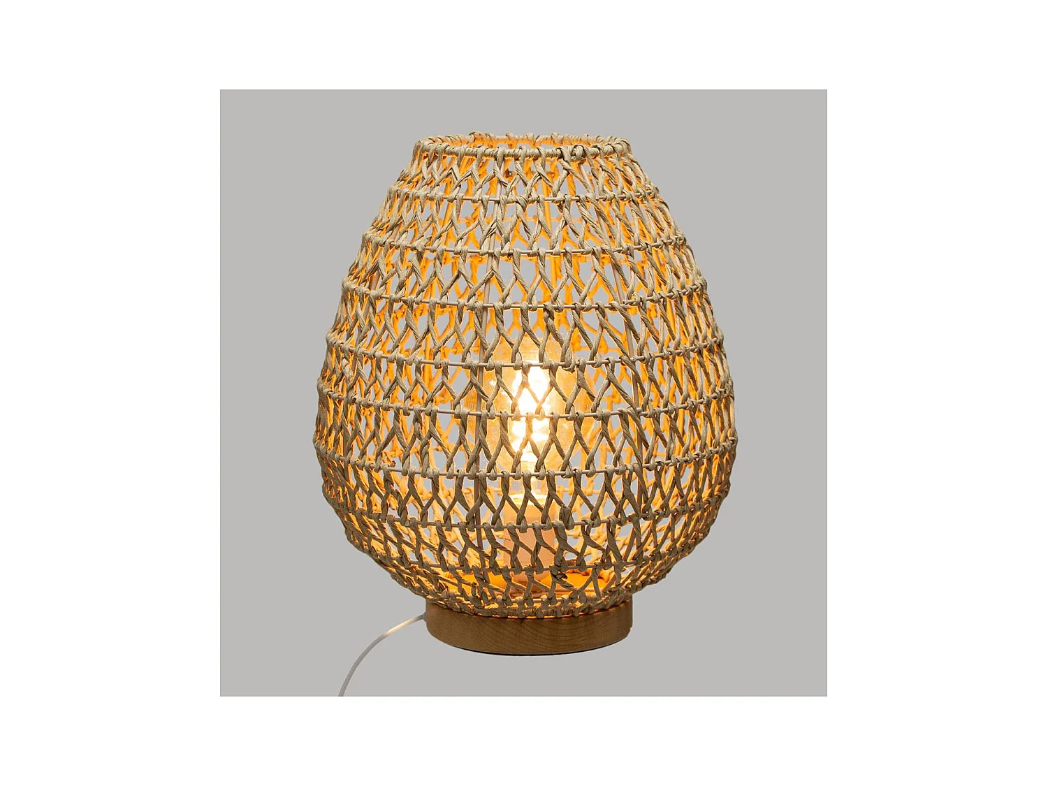 Lampe à poser en métal et papier H 35.5 cm