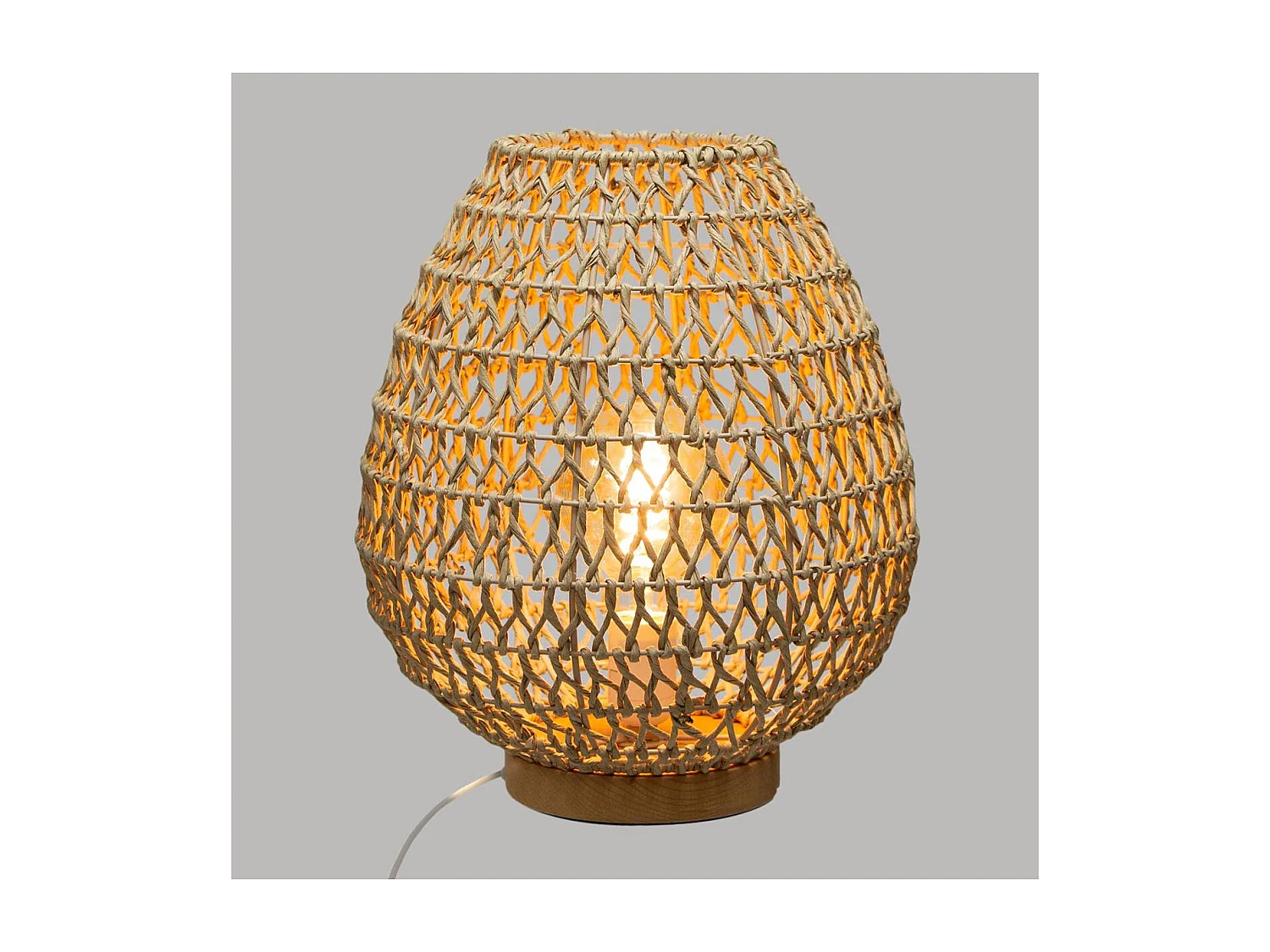 Lampe à poser en métal et papier H 35.5 cm